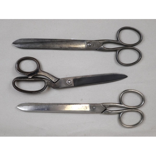 118 - 3 large pairs of tailors scissors