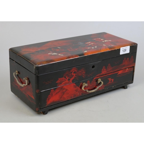 120 - Lacquered Japanese musical jewellery box