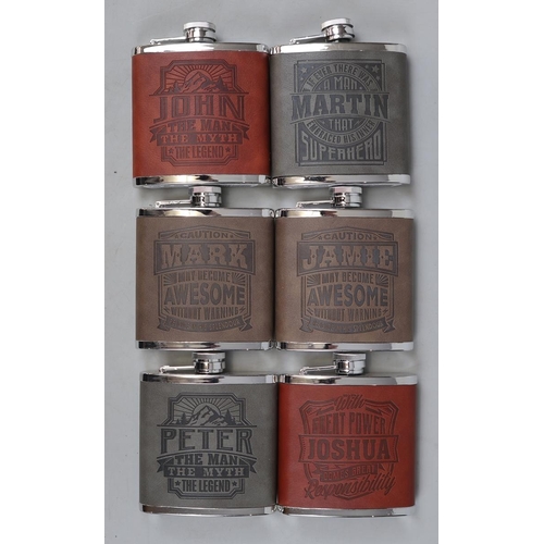 144 - 6 hip flasks