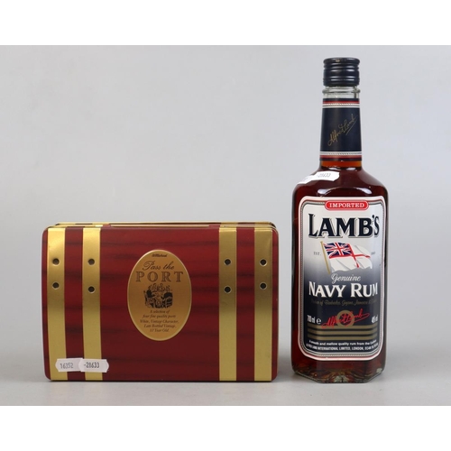 158 - Bottle of Navy Rum together with cased miniature bottles of Port