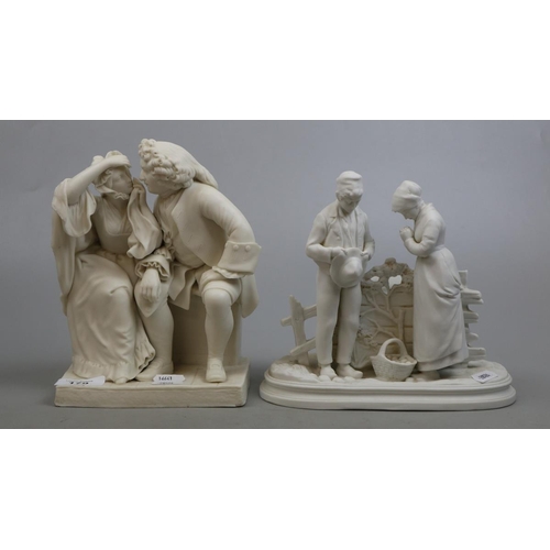 179 - 2 Parian ware figures