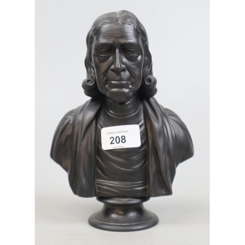 208 - Wedgwood black basalt bust of Rev John Wesley - Approx H21cm