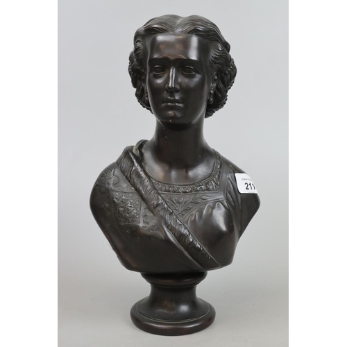 211 - Copper bust of Princess Alexandra - Approx H30cm