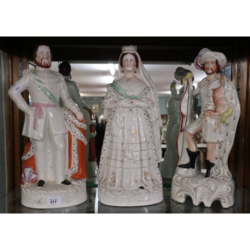 217 - Collection of Staffordshire figurines - Approx Height of tallest 44cm