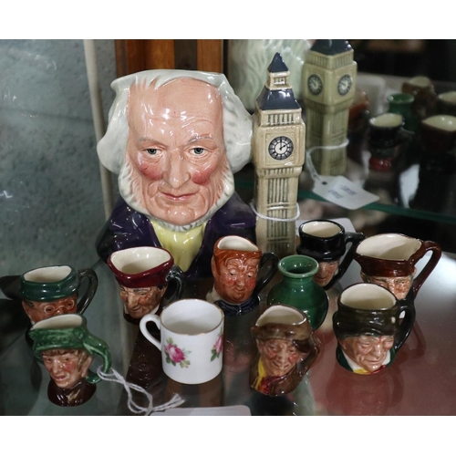 218 - Collection of miniature Toby jugs etc to include Royal Doulton & Crown Staffordshire