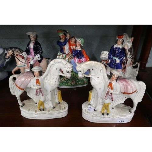 229 - Collection of Staffordshire figurines - Approx H27cm