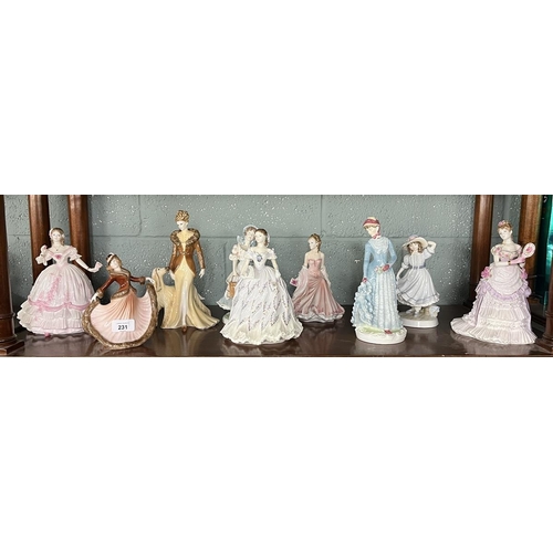 231 - Collection of Royal Worcester lady figurines