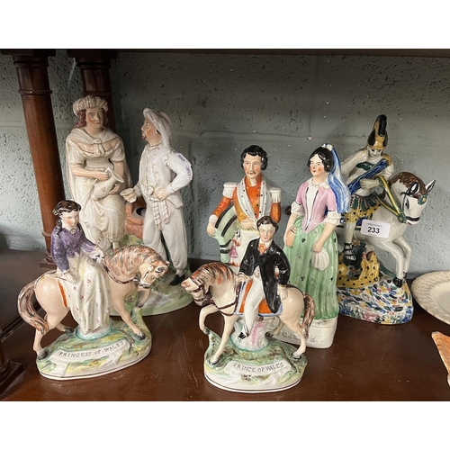 233 - Collection of Staffordshire figurines - Approx Height of tallest 30cm