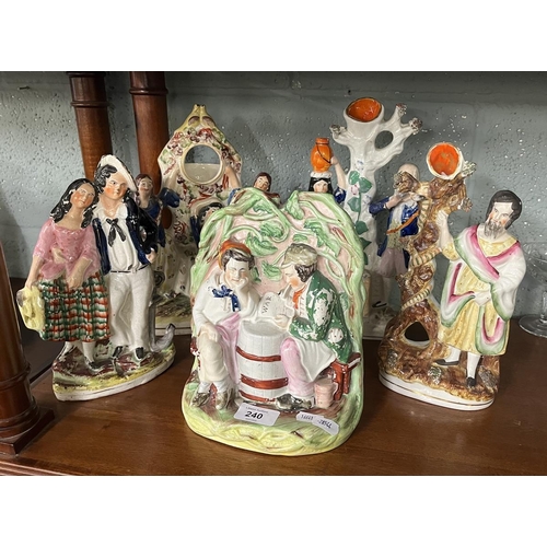 240 - Collection of Staffordshire figurines - Approx Height of tallest 30cm