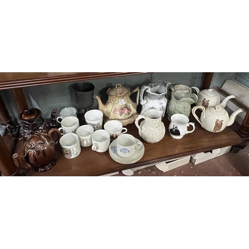 245 - Collection of jugs & teapots etc including Jenny Lind jug