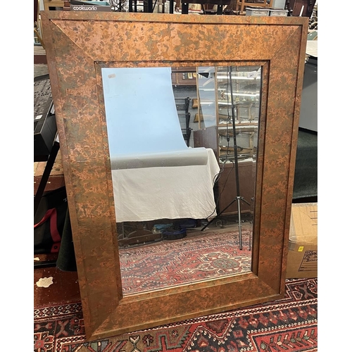 267 - Large copper framed beveled glass mirror