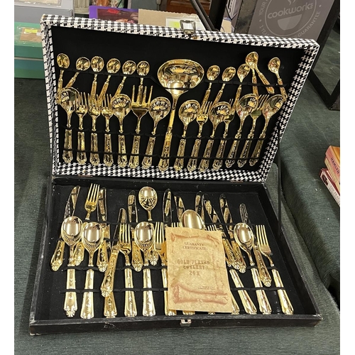 275 - Suite of Italian boxed 24ct gold plated cutlery