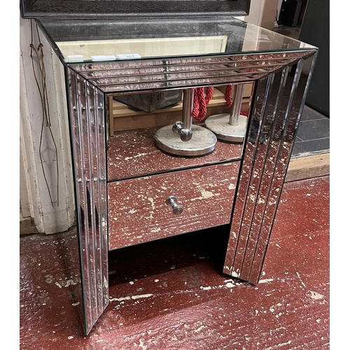 361 - Contemporary 2 drawer mirrored bedside cabinet