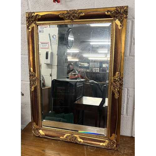 363 - Gilt framed bevelled glass mirror