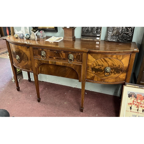 368 - Edwardian mahogany 6 legged sideboard - Approx W183cm D58cm H95cm