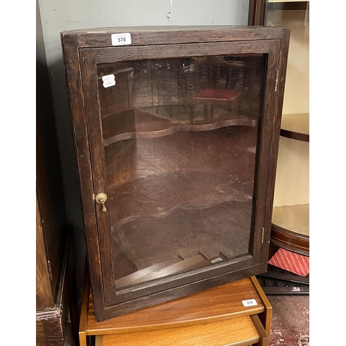 378 - Oak, barrel-backed alcove cabinet