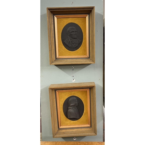 391 - Pair of Wedgwood black basalt plaques