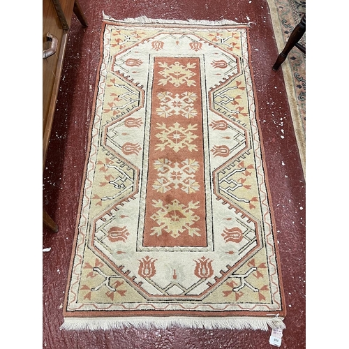 398 - Vintage Turkish 'Milas', all wool rug - Approx 148cm x 79cm