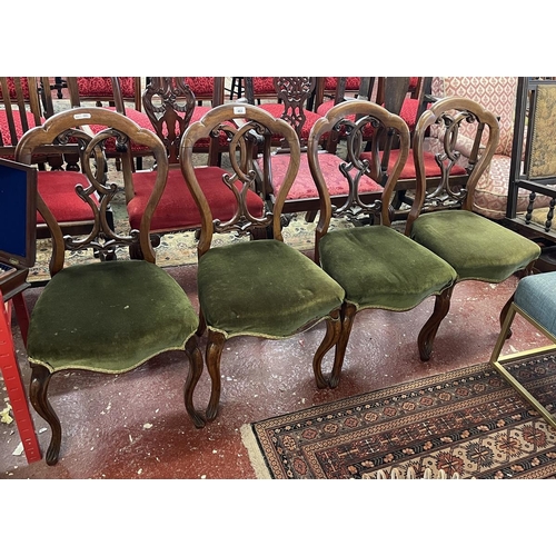 463 - Set of 4 fine Victorian balloon back chairs