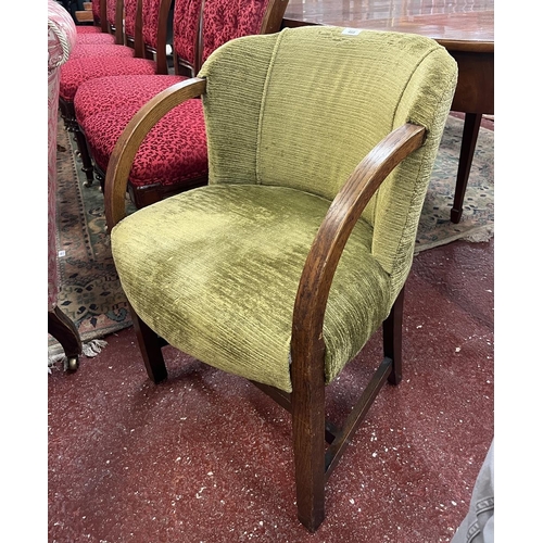 468 - Oak framed upholstered desk chair