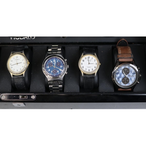 108 - Modalo watch winder case together with a collection of watches