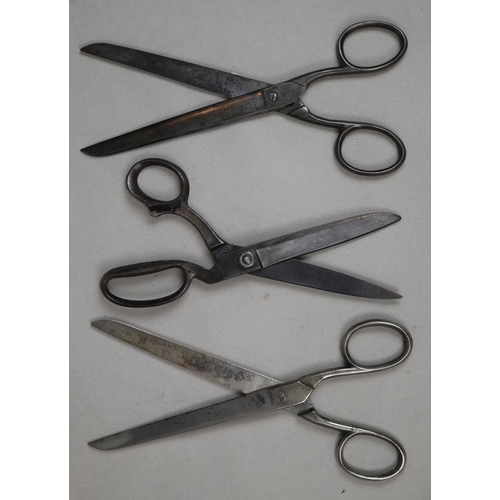 118 - 3 large pairs of tailors scissors