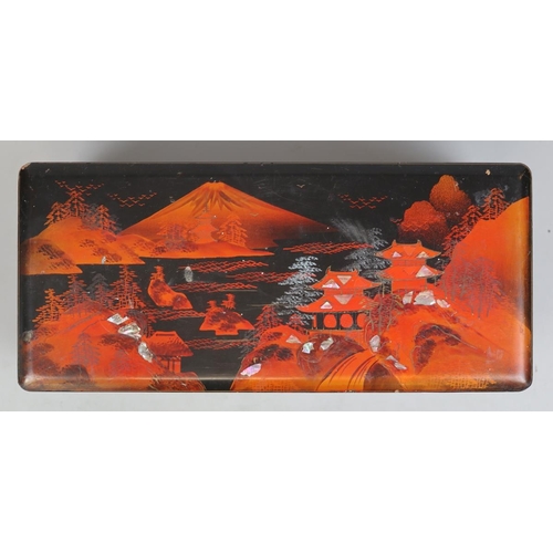 120 - Lacquered Japanese musical jewellery box