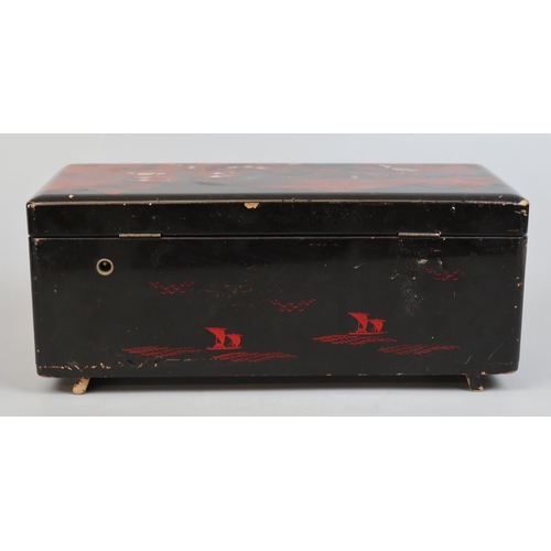 120 - Lacquered Japanese musical jewellery box