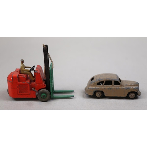 134 - 2 vintage Dinky toys forklift & car