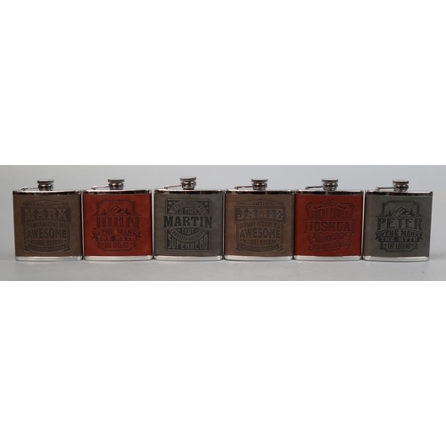 144 - 6 hip flasks