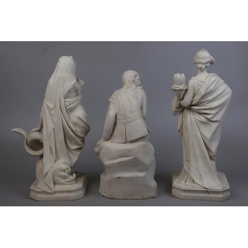 172 - 3 Parian ware figurines - Approx Height of tallest 40cm A/F