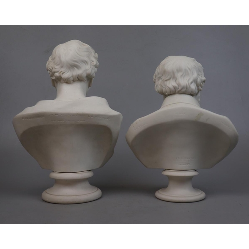 175 - 2 Parian ware busts - Derby & R Stephenson - Approx H38cm