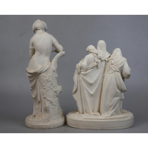 176 - 2 Parian ware figurines - Approx Height of tallest 43cm