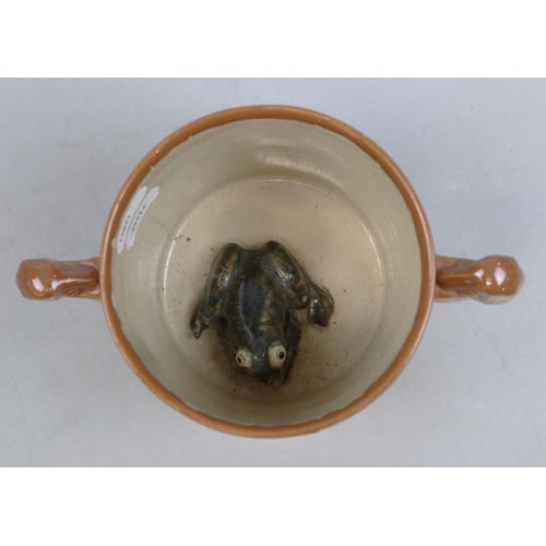 185 - 2 antique frog mugs