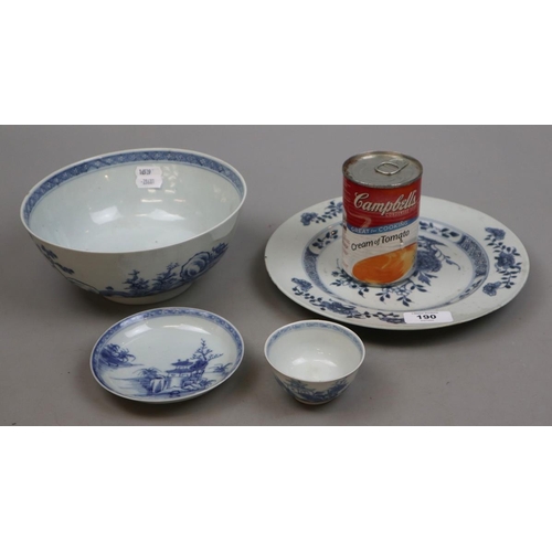 190 - Collection of Nanking Cargo blue and white china