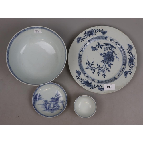 190 - Collection of Nanking Cargo blue and white china