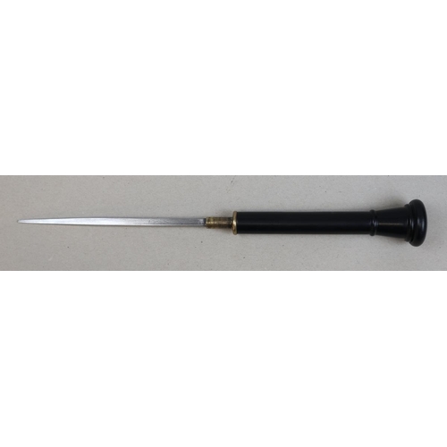 198 - Ebony sword stick - Approx length 84cm