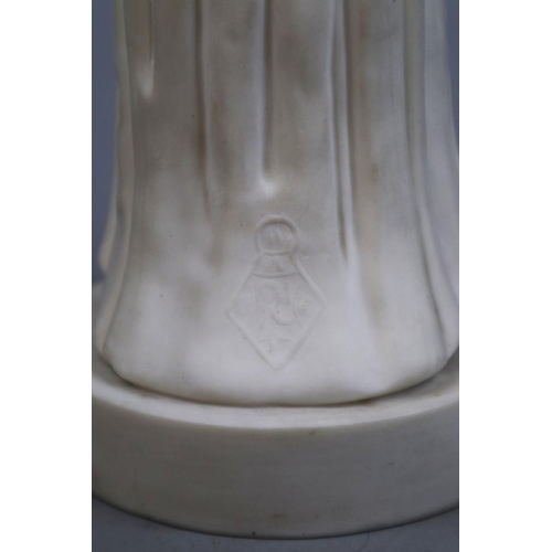 204 - Parian ware figurine of Rev John Wesley with kite mark to rear - Approx H26cm