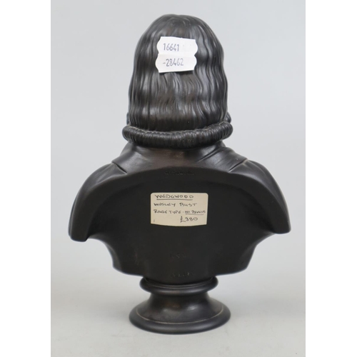 208 - Wedgwood black basalt bust of Rev John Wesley - Approx H21cm