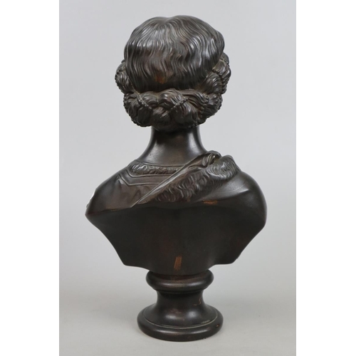 211 - Copper bust of Princess Alexandra - Approx H30cm