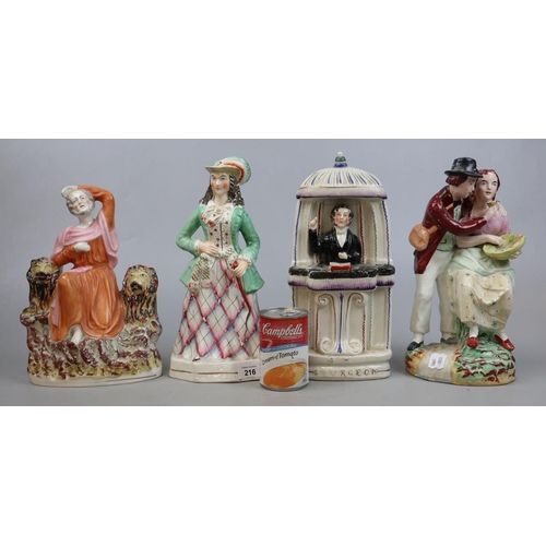 216 - Collection of Staffordshire figurines - Approx Height of tallest 32cm