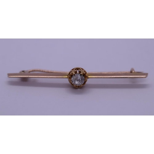 22 - Gold diamond set tie pin