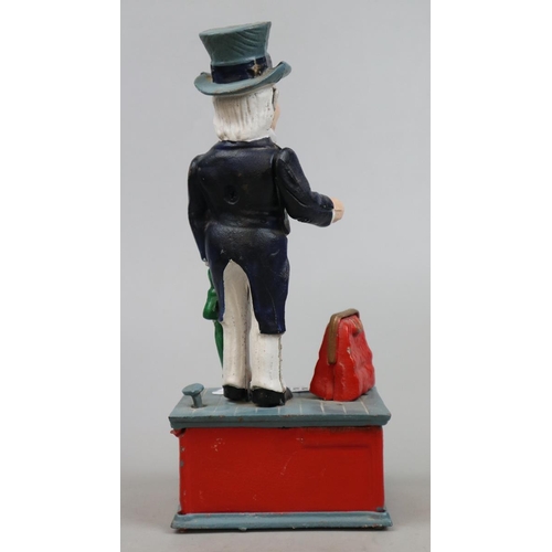 222 - Cast iron novelty money bank - Uncle Sam