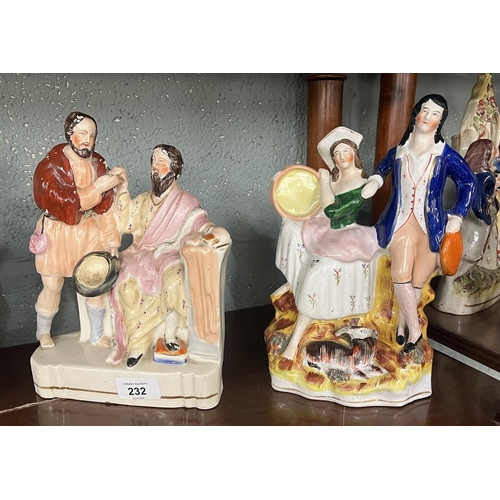 232 - Collection of Staffordshire figurines - Approx Height of tallest 28cm