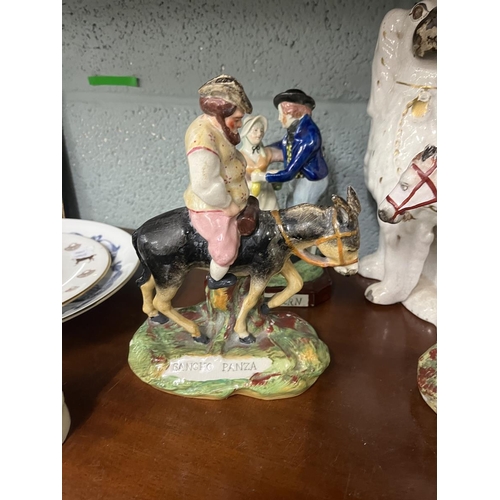 236 - Collection of Staffordshire figurines to include Don Quixote - Approx H28cm