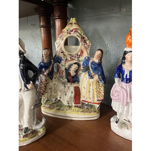 240 - Collection of Staffordshire figurines - Approx Height of tallest 30cm