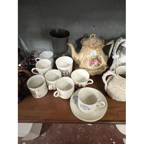 245 - Collection of jugs & teapots etc including Jenny Lind jug