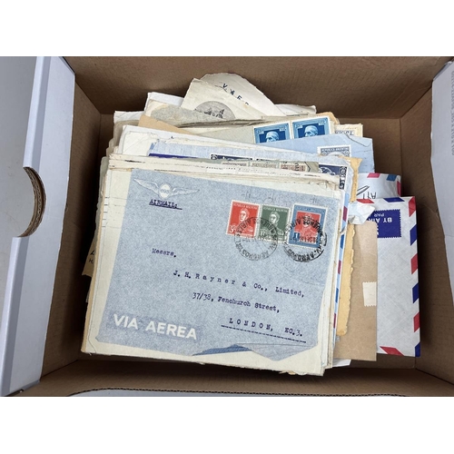 253 - Stamps - Foreign shoe box of cover fronts only ideal for postmarks or used stamps estimated 500