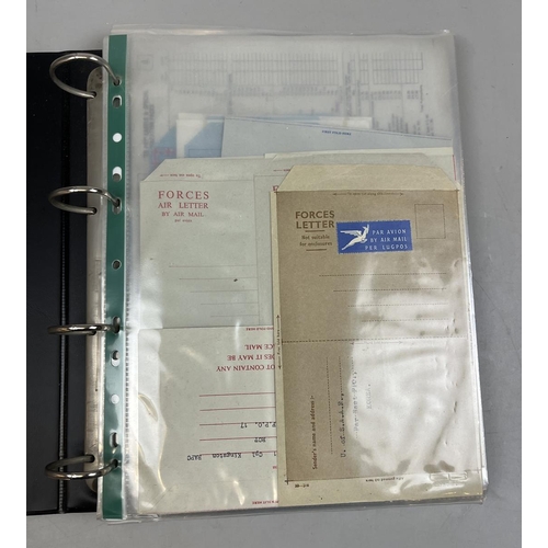 258 - Stamps - ring binder with duplicated range of QE2 unused air letters few earlier forces