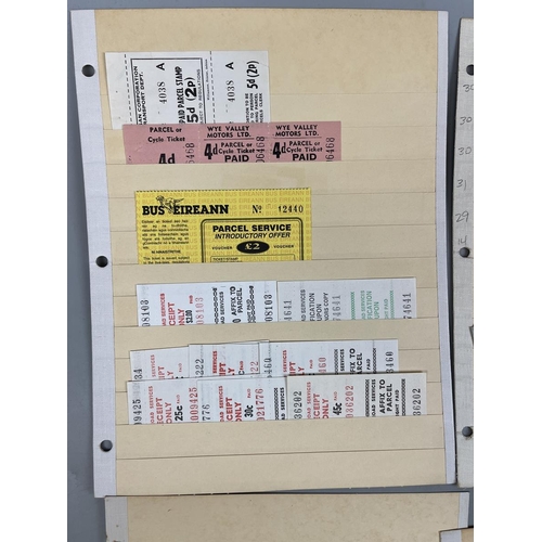 265 - Ephemera duplicated range of bus parcel labels on stock cards